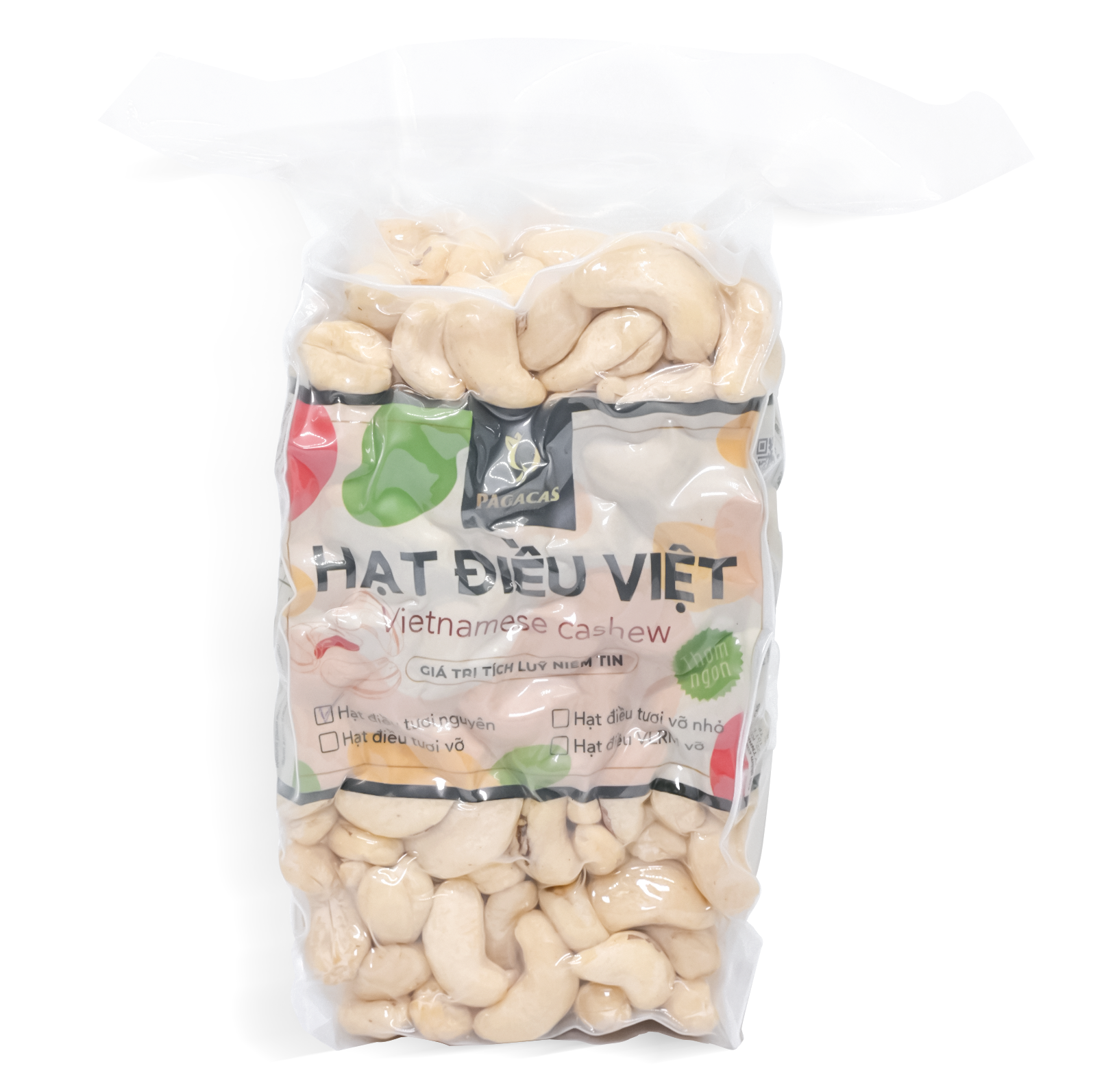 Hạt điều tươi nguyên hạt Pagacas - Hút chân không 500g