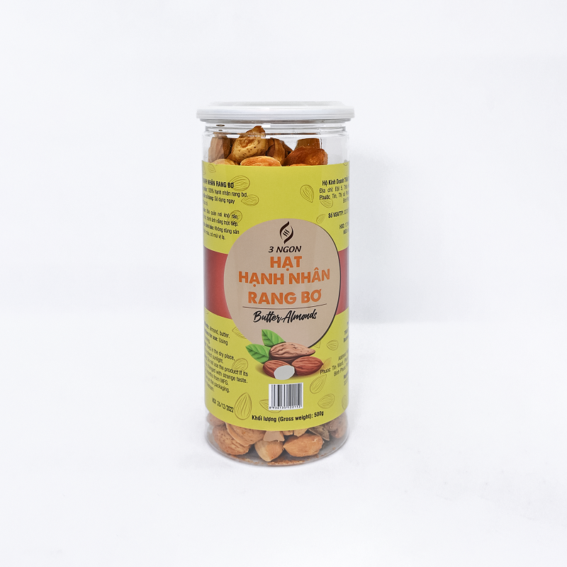 Hạnh nhân rang bơ 3 Ngon - Hũ 500g