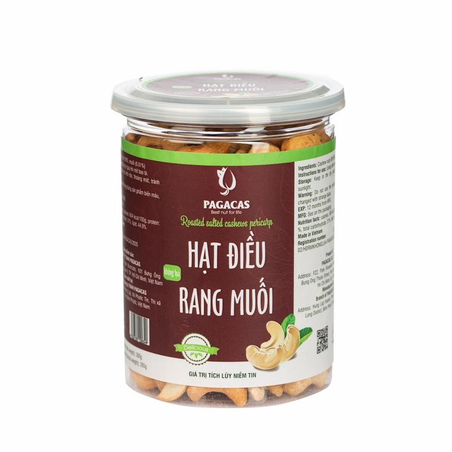 Hạt điều rang muối không lụa Pagacas - Hũ nắp nhôm 340g