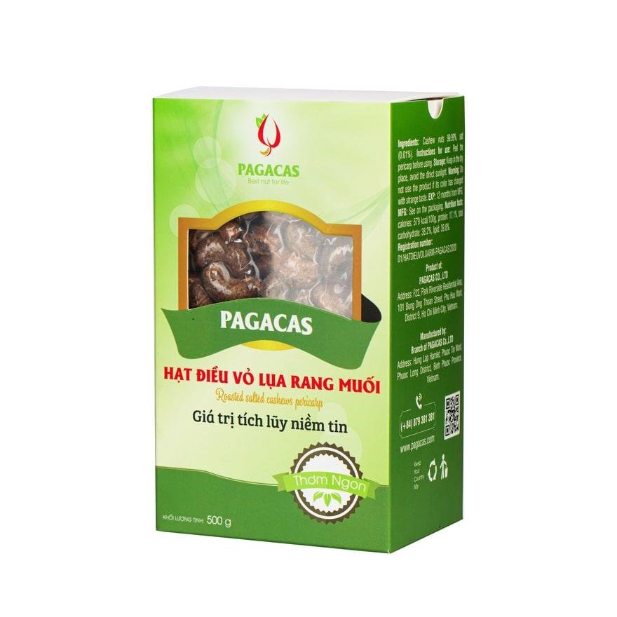 Hạt điều rang muối vỏ lụa Pagacas - Hộp giấy 580g